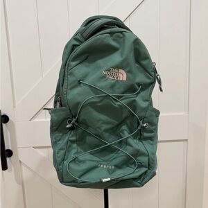 The North Face Jester Teal Backpack with Pink accent